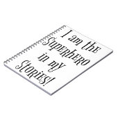 Ik ben de Superheld in mijn verhalen Notitieboek (Linkerzijde)