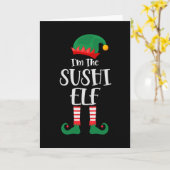 Ik ben de Sushi Elf Bijpassende Kerst Kaart (Gele Bloem)
