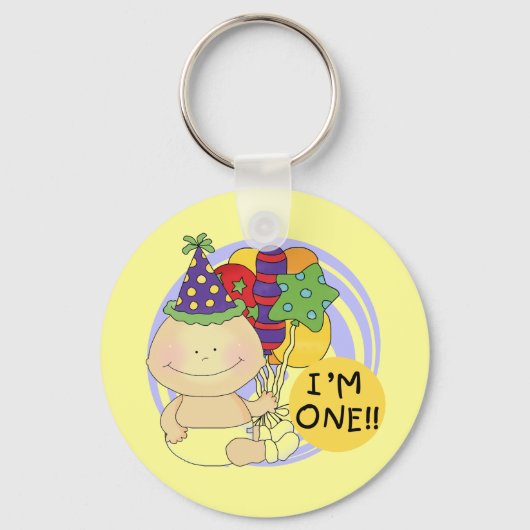 Ik ben de T-shirts en de Giften van ÉÉN Verjaardag Sleutelhanger (Voorkant)