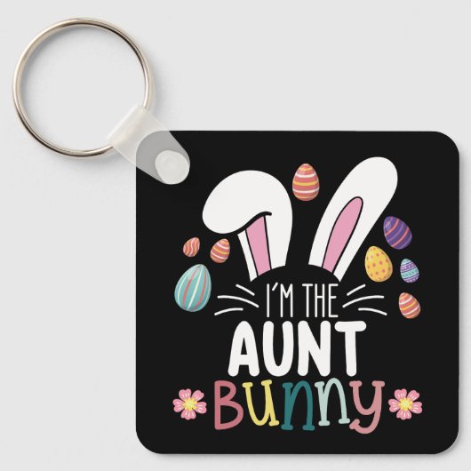 Ik ben de Tante Bunny Paasfamilie Matching Sleutelhanger (Voorkant)
