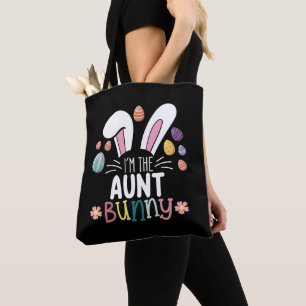 Ik ben de tante Bunny Paasfamilie Matching Tote Bag