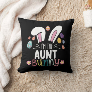Ik ben de tante Bunny Pasen Familie Matching Kussen