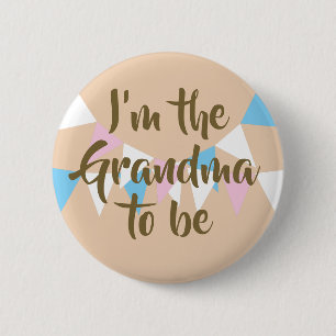 Ik ben de te worden Bunting Baby Shower / Strooigo Ronde Button 5,7 Cm