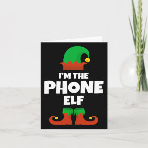 Ik ben de telefoon Elf familie pyjama kerst grappi Kaart