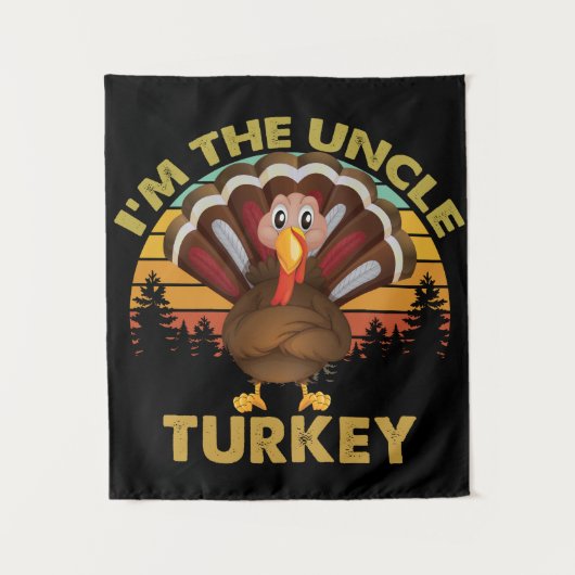 Ik ben de Thanksgiving van de familie Oom Turkije. Wandkleed (Voorkant)