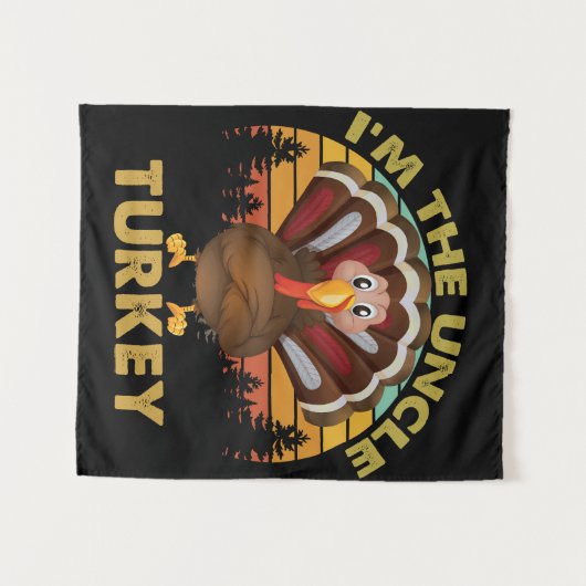 Ik ben de Thanksgiving van de familie Oom Turkije. Wandkleed (Voorkant (horizontaal))