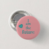 Ik ben de toekomstige trendy en de moderne ronde button 3,2 cm (Voorkant /achterkant)