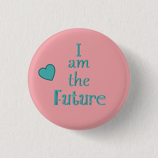 Ik ben de toekomstige trendy en de moderne ronde button 3,2 cm (Voorkant)