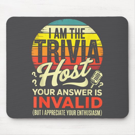 Ik ben de Trivia Host - Grappige Host Trivia Night Muismat (Voorkant)