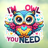 Ik ben de uil die je nodig hebt raamsticker (Vel 3)