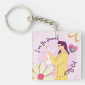 Ik ben de vader van mijn kat sleutelhanger (voorkant)