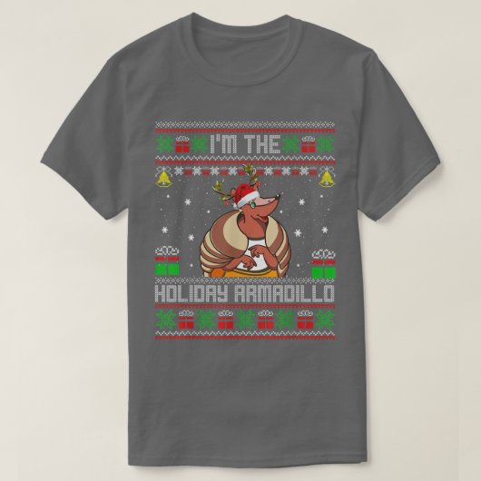 Ik ben de vakantierechter armadillo grappige kerst t-shirt (Design voorkant)