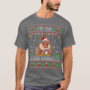 Ik ben de vakantierechter armadillo grappige kerst t-shirt