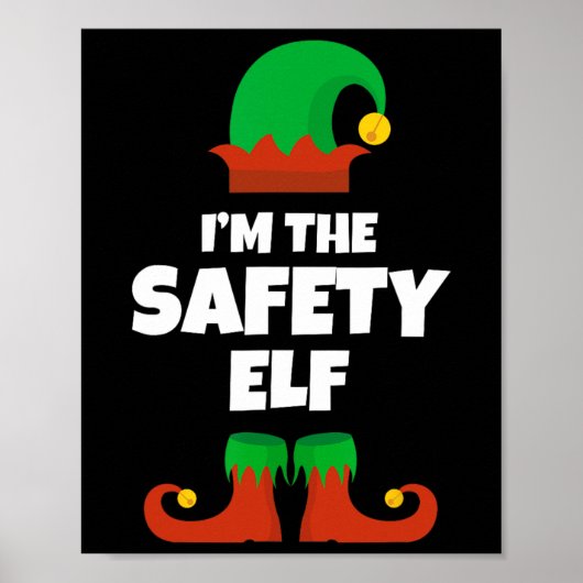 Ik ben de veiligheid elf familie pyjama kerst grap poster (Voorkant)