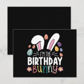 Ik ben de verjaardag konijn Paasfeest gezinsmatch Briefkaart (Voorkant / Achterkant)