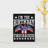 Ik ben de verjaardagsbrandweerman 4 juli Independe Kaart (Gele Bloem)