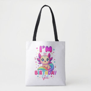 Ik ben de verjaardagsmeisje Axolotl Tote Bag