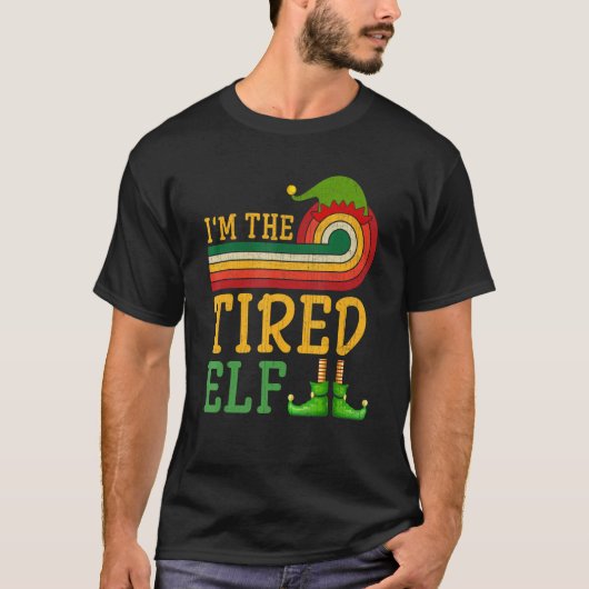 Ik ben de vermoeide elf matching groep kerstfeest  t-shirt (Voorkant)