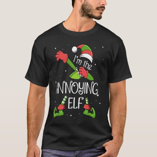 Ik ben de vervelende elf die sinterklaas dabbelt v t-shirt (Voorkant)