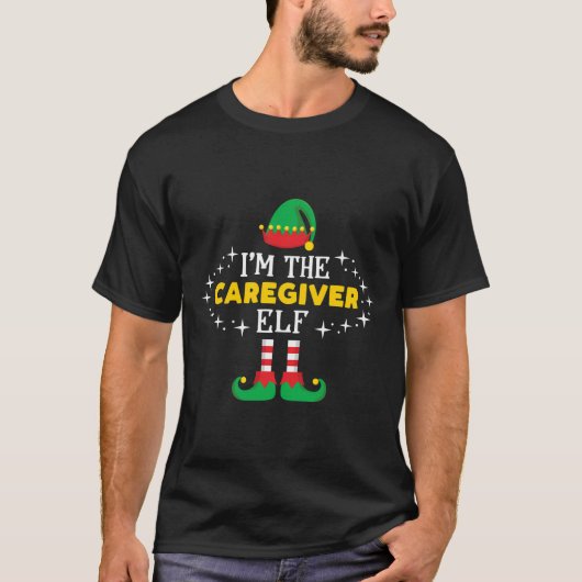 Ik ben de verzorger Elf Merry Xmas Santa Helper Sc T-shirt (Voorkant)