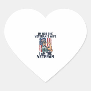 Ik Ben de Veterane Patriottische Vrouwelijke Veter Hart Sticker