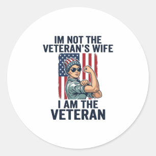 Ik Ben de Veterane Patriottische Vrouwelijke Veter Ronde Sticker