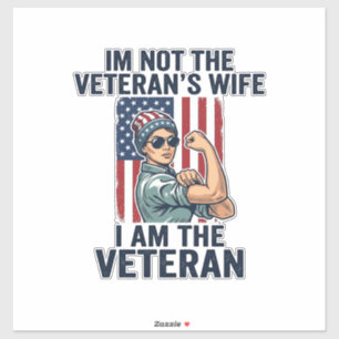 Ik Ben de Veterane Patriottische Vrouwelijke Veter Sticker