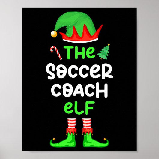 Ik ben de Voetbalcoach Elf Kerst Matching Pyjama Poster (Voorkant)