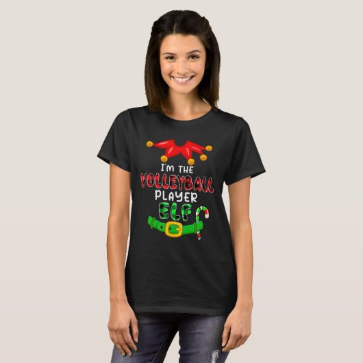 Ik ben de volleybalspeler Elf Xmas kostuums Elf Lo T-shirt (Voorkant volledig)