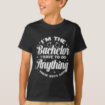 Ik ben de vrijgezel vrijgezellenfeest groomsmen t-shirt<br><div class="desc">Ik ben de vrijgezel vrijgezellenfeest groomsmen</div>