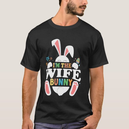 Ik ben de vrouw Bunny Pasen Matching Fun T-shirt (Voorkant)