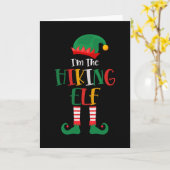 Ik ben de wandelende Elf die Kerstmis aanpast Kaart (Gele Bloem)