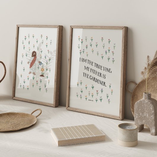 Ik ben de ware wijnstok set van 2 kinder kunst pri