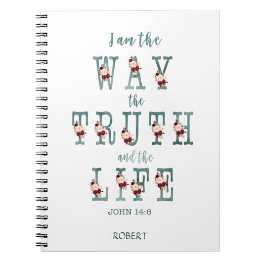 Ik ben de Weg de Waarheid en het Leven Typografie Notitieboek (Voorkant)