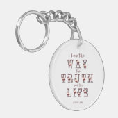 Ik ben de Weg de Waarheid en het Leven Typografie Sleutelhanger (Voorkant Links)