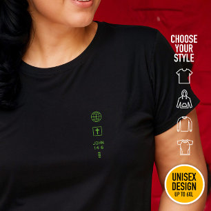Ik ben de Weg Johannes 14:6 Raster Christelijke Cy Grote Maat T-shirt