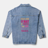 Ik ben de Weg kinder in felle kleuren Denim Jacket (Achterkant)