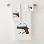 Ik ben de wet met een pistool bad handdoek (Insitu)