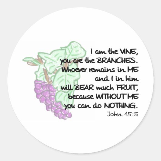 Ik ben de wijnstok, jij bent de takken Stickers (Voorkant)