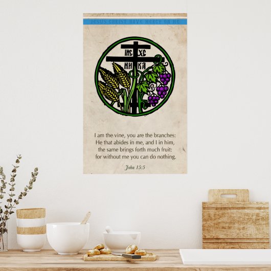 Ik ben de wijnstok poster (Keuken)