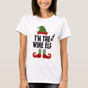 Ik ben de Wine Elf Glitter T-shirt