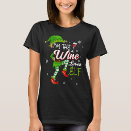 Ik ben de Wine Lover Elf Matching Family Kerstmis T-shirt