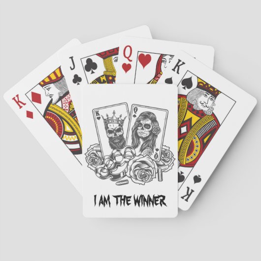 Ik Ben De Winnaar Gothic Pokerkaarten (Achterkant)