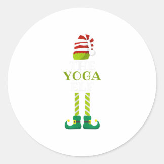 Ik ben de Yoga Elf met Kerstmis Pajama Ronde Sticker