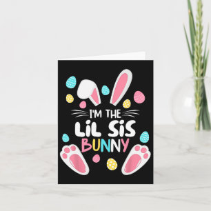 Ik ben de zus Bunny Lil Sis Matching Familie Pasen Kaart