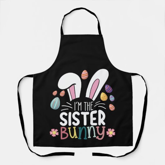 Ik ben de zus Bunny Pasen Familie Matching Schort (Voorkant)