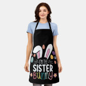 Ik ben de zus Bunny Pasen Familie Matching Schort (Gedragen)