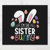 Ik ben de zuster Bunny Paasfamilie bijpassend Bier Etiket (Enkel label)