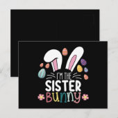 Ik ben de zuster Bunny Paasfamilie bijpassend Briefkaart (Voorkant / Achterkant)