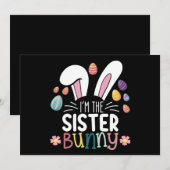 Ik ben de zuster Bunny Paasfamilie bijpassend Kaart (Voorkant / Achterkant)